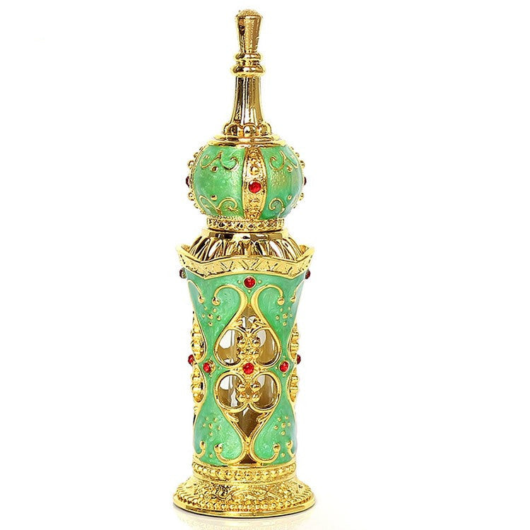 1PC 12mL Arabian Style Antiqued Metal Arabian Style Essential Oil Bottles RefillablePerfume Bottles Decoration Gifts
