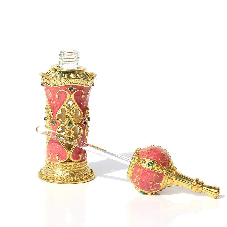 1PC 12mL Arabian Style Antiqued Metal Arabian Style Essential Oil Bottles RefillablePerfume Bottles Decoration Gifts