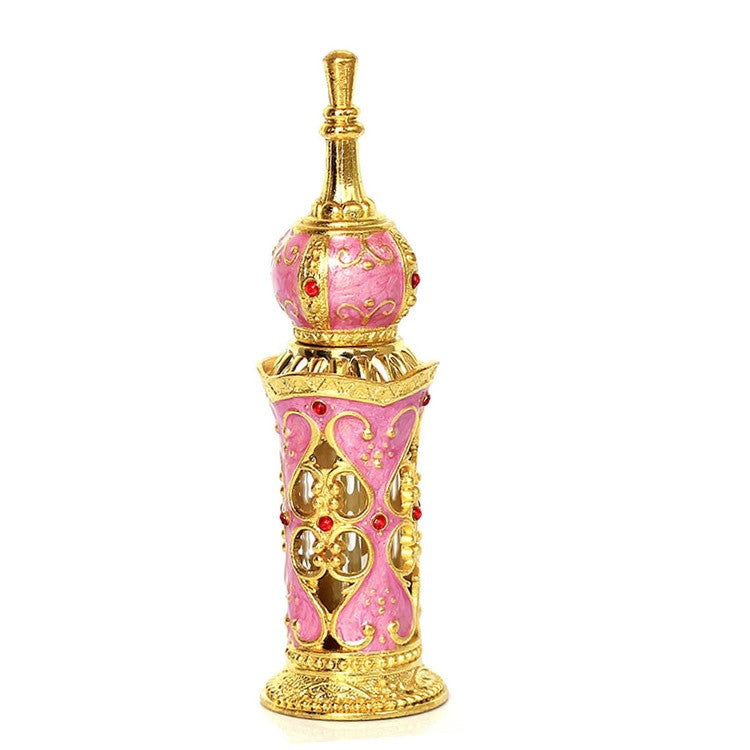 1PC 12mL Arabian Style Antiqued Metal Arabian Style Essential Oil Bottles RefillablePerfume Bottles Decoration Gifts