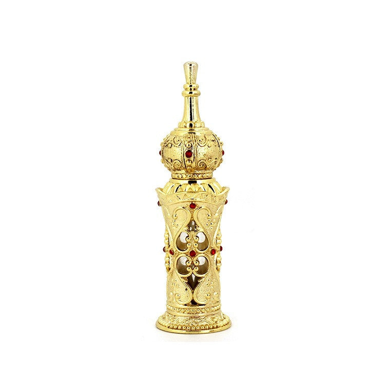 1PC 12mL Arabian Style Antiqued Metal Arabian Style Essential Oil Bottles RefillablePerfume Bottles Decoration Gifts