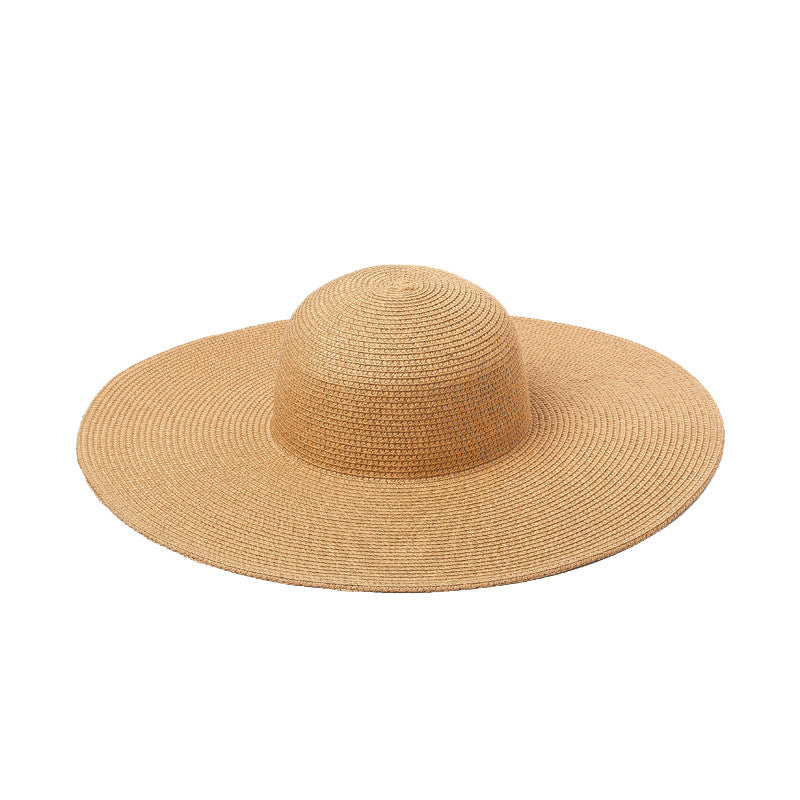 Ladies Outdoor Travel Sunscreen Sunshade Big Brim Straw Hat