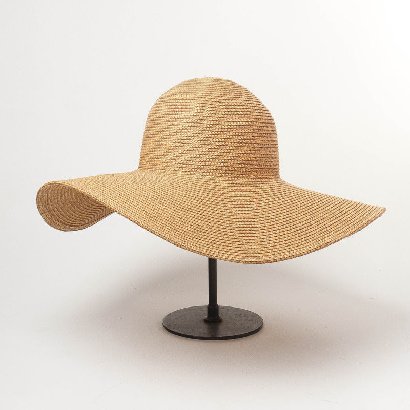 Ladies Outdoor Travel Sunscreen Sunshade Big Brim Straw Hat