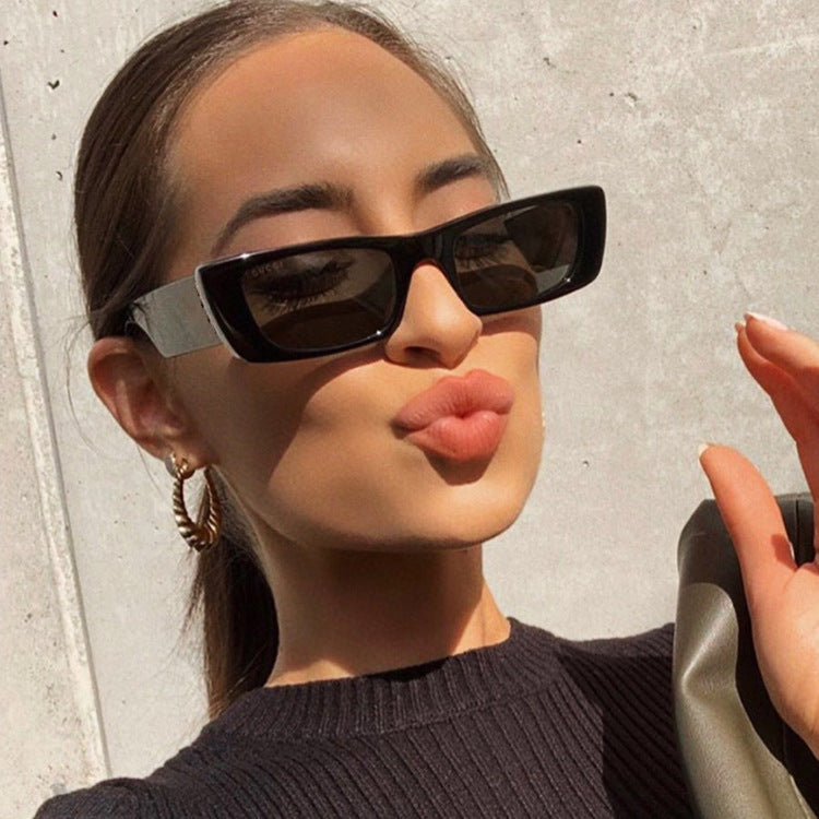 Jelly Color Square Sun Glasses Concave Shape