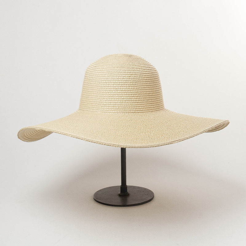 Ladies Outdoor Travel Sunscreen Sunshade Big Brim Straw Hat
