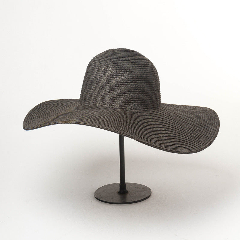 Ladies Outdoor Travel Sunscreen Sunshade Big Brim Straw Hat