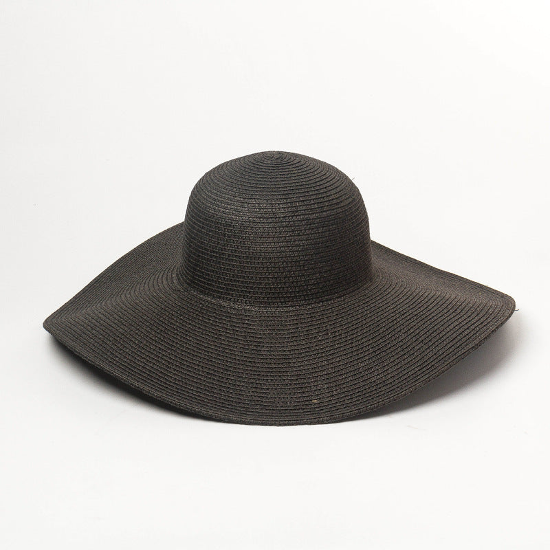 Ladies Outdoor Travel Sunscreen Sunshade Big Brim Straw Hat