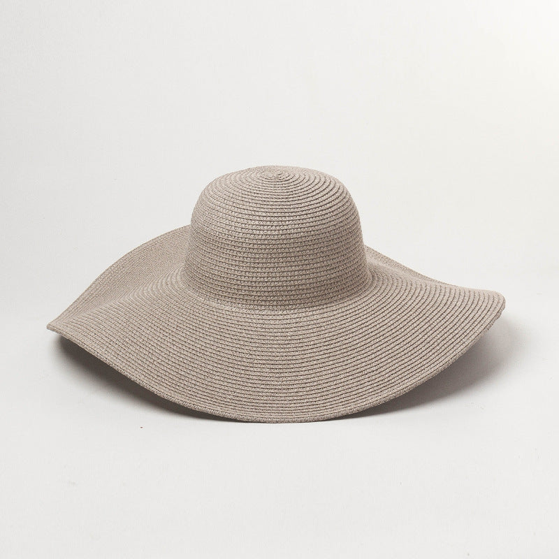 Ladies Outdoor Travel Sunscreen Sunshade Big Brim Straw Hat